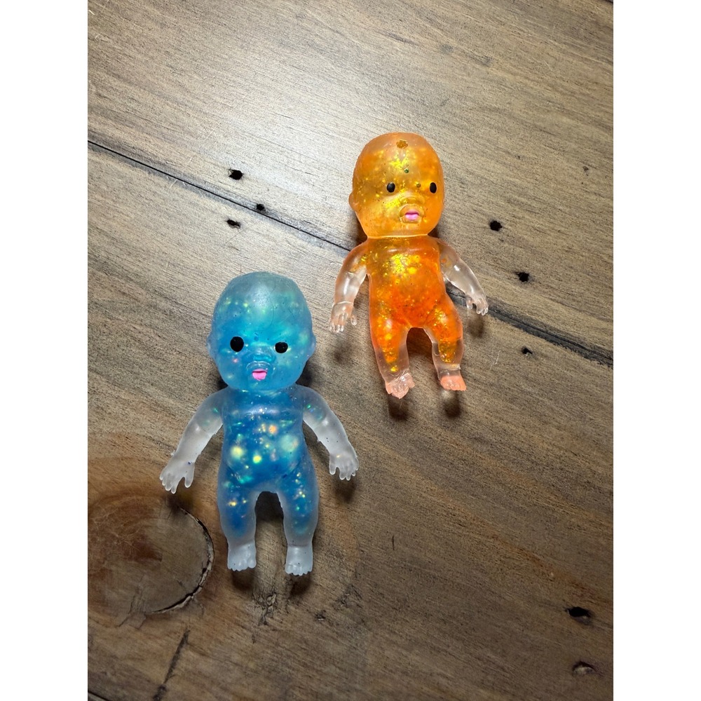 Mini Squishy Glitter Jelly Baby Miniature Squish Dolls